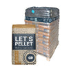 palette de 70 sacs de pellets premium de la marque Let'sPellet vendu par Pellet Burn Geraardsbergen.